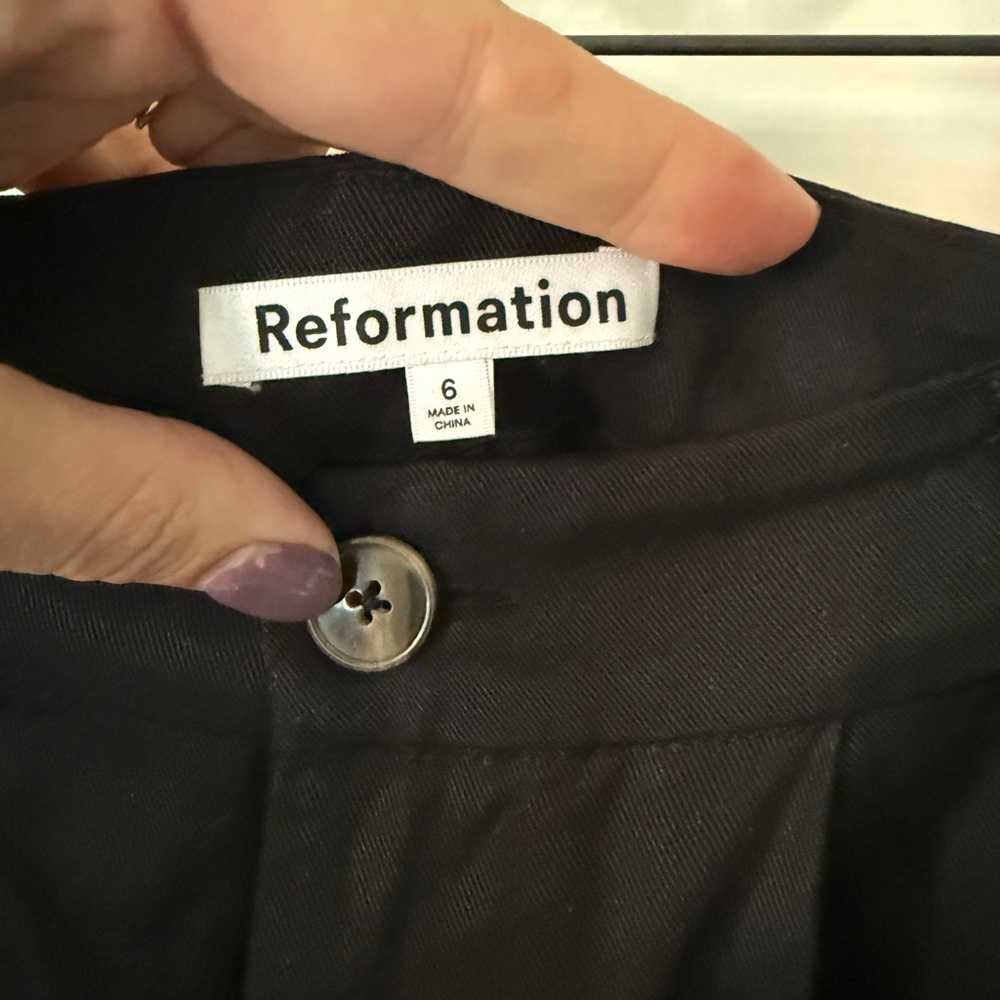 Reformation Trousers with Button Detail - Picture 6 of 7